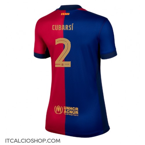 Barcelona Pau Cubarsi #2 Prima Maglia Femmina 2024-25 Manica Corta
